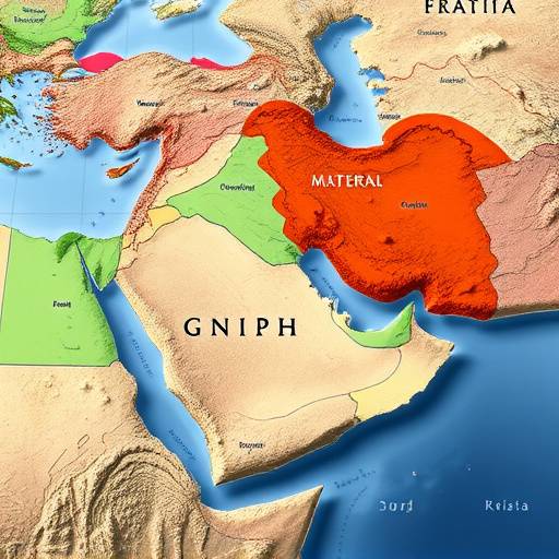 Mappa del Medio Oriente con zone di conflitto evidenziate